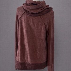 Free People Dark Chocolate Cherry Beach Cowl neck pullover